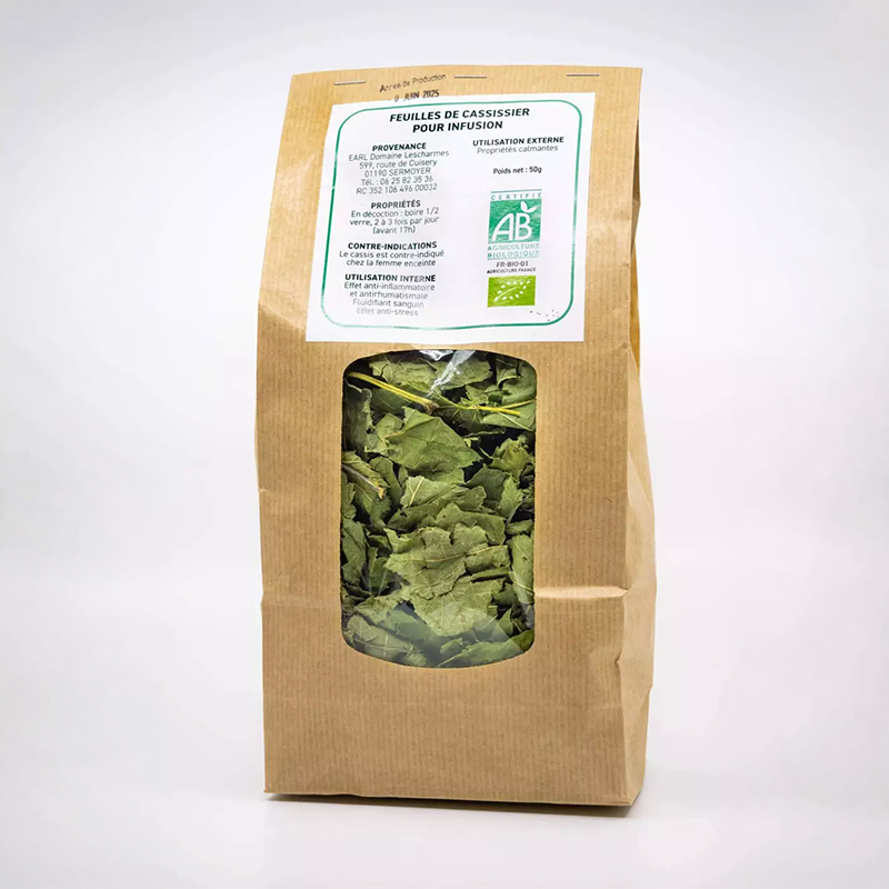 Feuilles de cassissier bio pour infusion | Domaine les Charmes